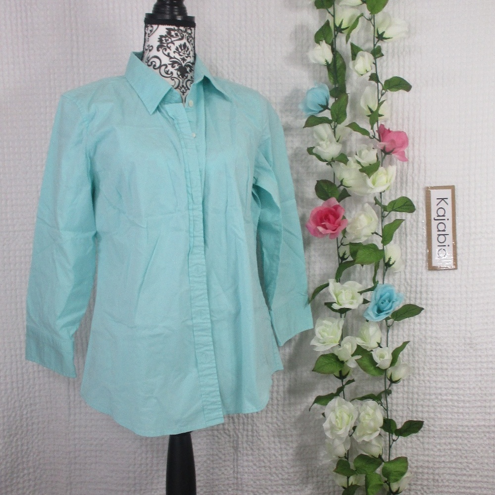 J. CREW Button Down 3/4 Sleeve Shirt Size XL